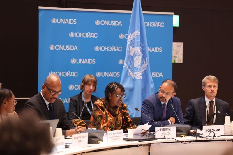 Ruth Masha spekaing during the United Nations Programme on HIV/AIDS summit.
